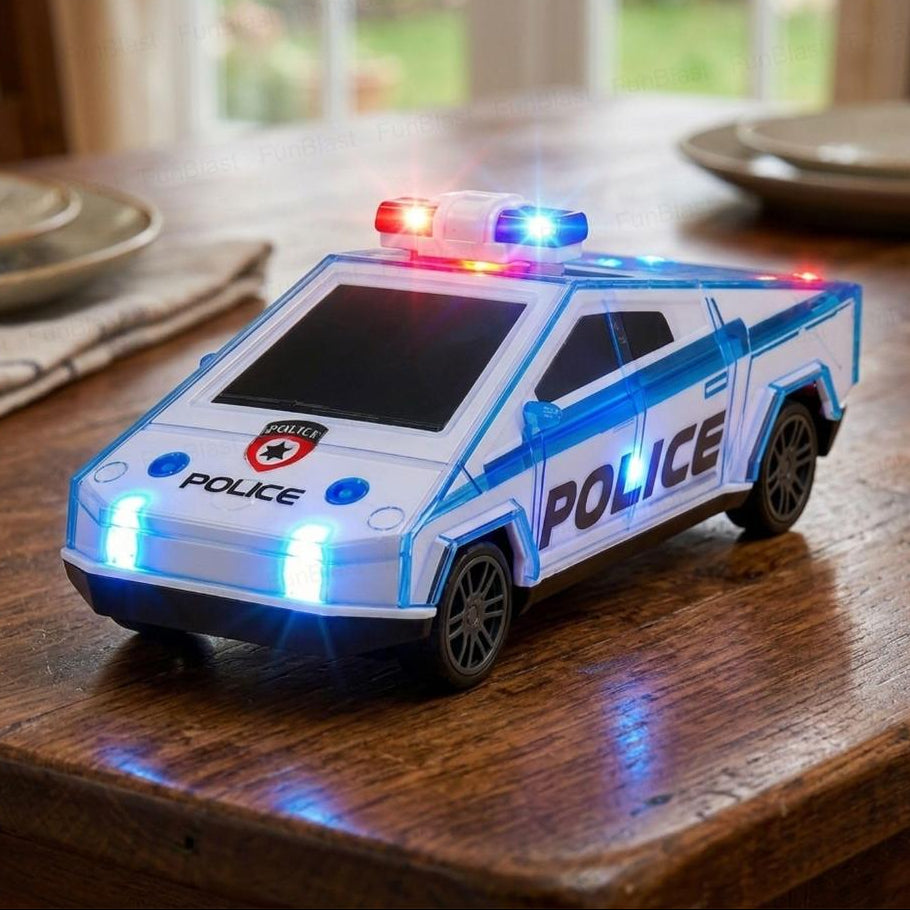 FunBlast Police Car Toy for Kids | Push & Go Police Vehicle with Light & Sound