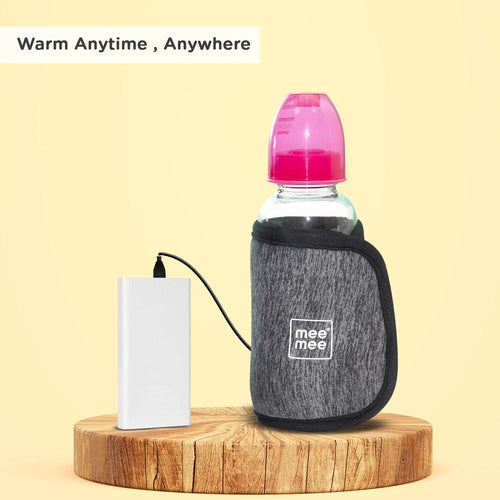 Mee Mee Portable Baby Bottle Warmer | Warms Baby Milk in 10 Minutes | USB Rechargeable Bottle Warmer for Travel