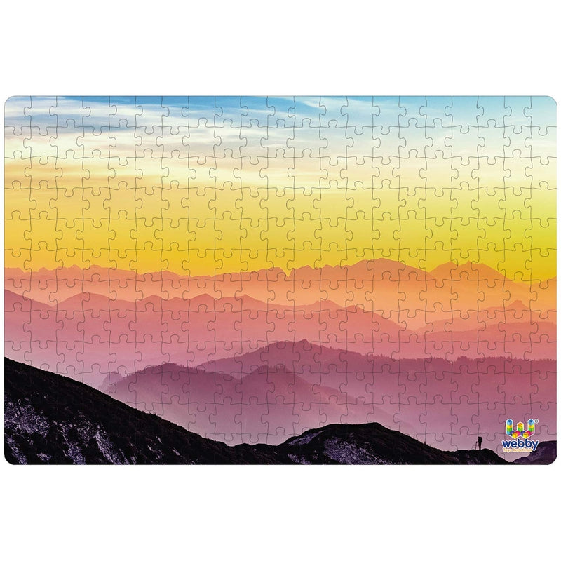 Sun Rise in Mountains Cardboard Jigsaw Puzzle, 252 pieces