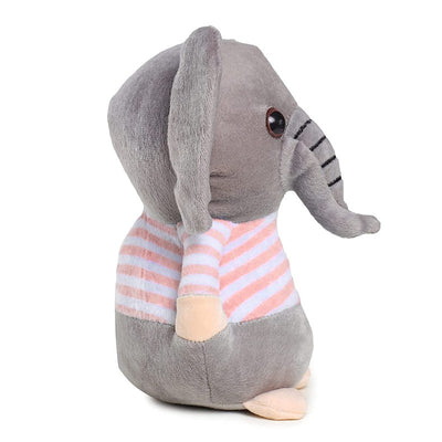 Soft Animal Plush Elephant Toy 20cm, Grey and Pink