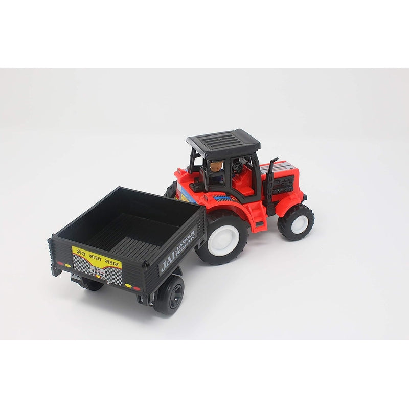 Tractor with Trolley Pull Back Toy for Kids