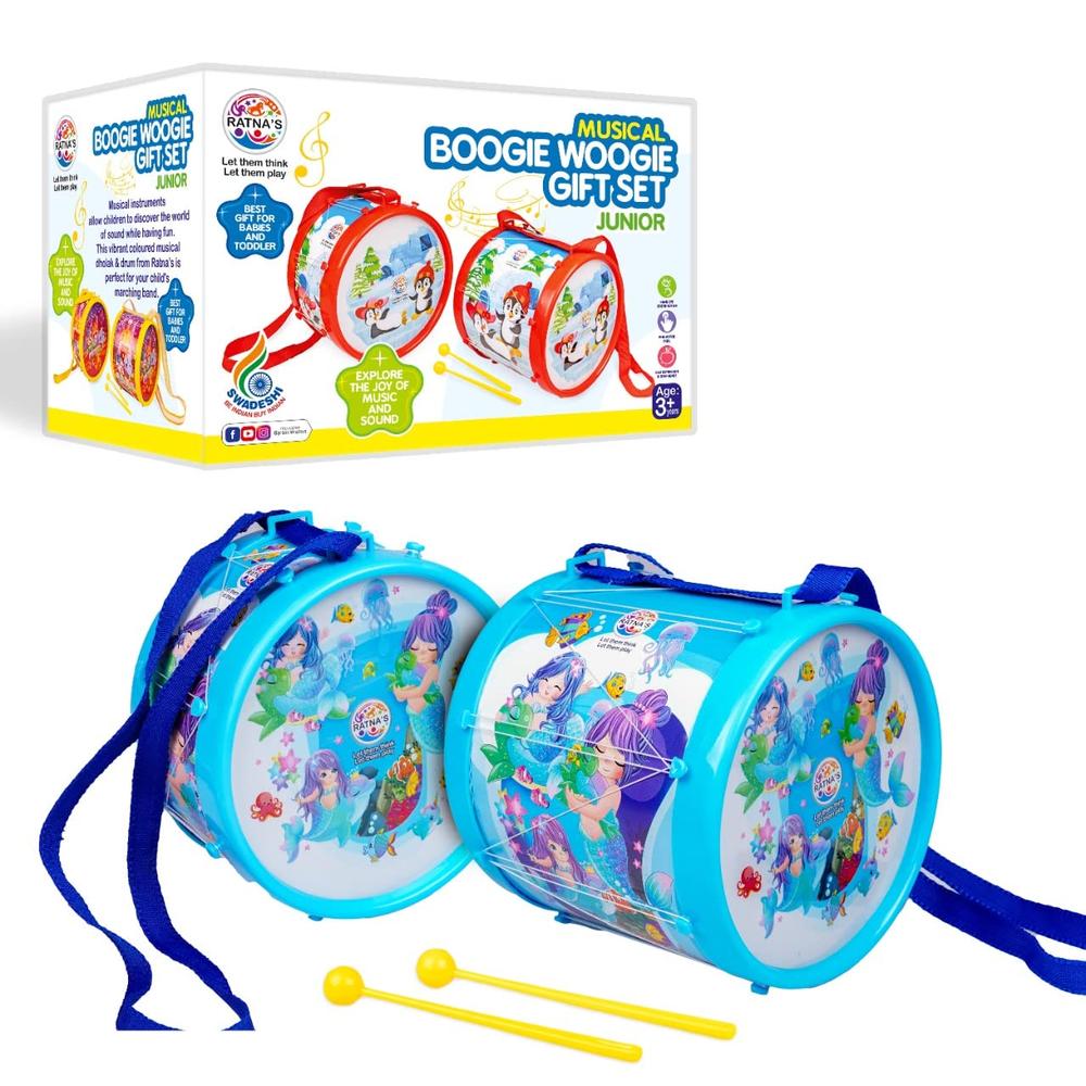 Ratnas Musical Boogie Woogie Drum Gift Set Junior | Assorted Colours & Design