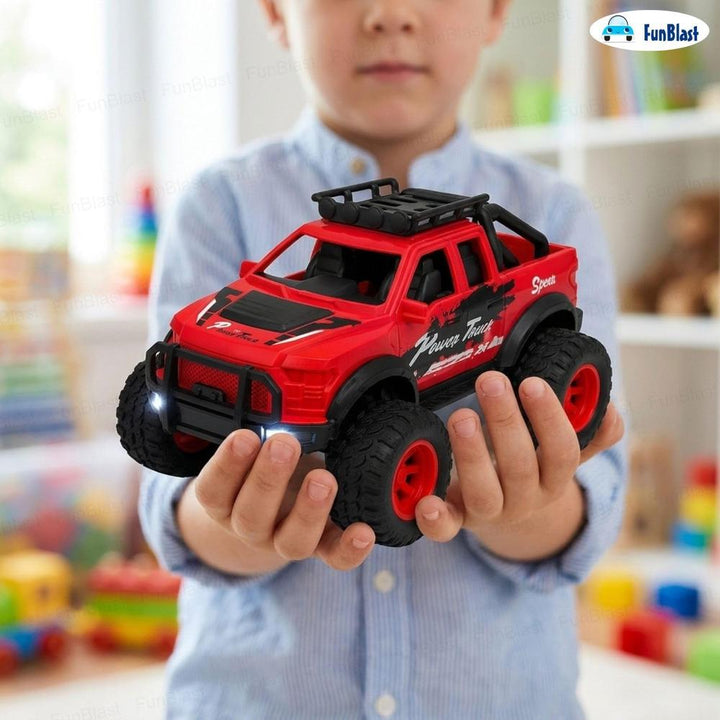 FunBlast Off-Road Toy Cars for Kids | Mini Pull-Back Monster Trucks with Big Wheels- Red