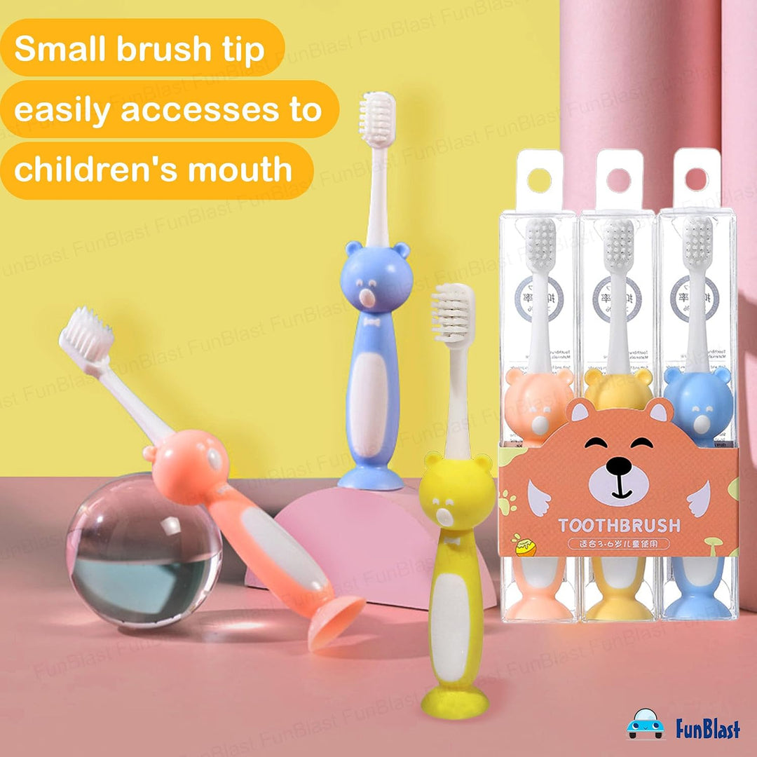 FunBlast Kids Toothbrush | Soft PBT Bristle Manual Toothbrush for Children | Set of 3