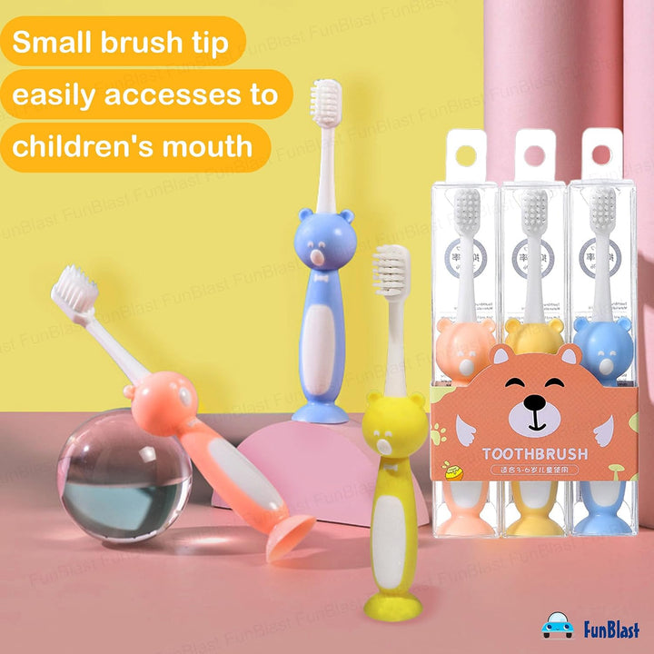 FunBlast Kids Toothbrush | Soft PBT Bristle Manual Toothbrush for Children | Set of 3