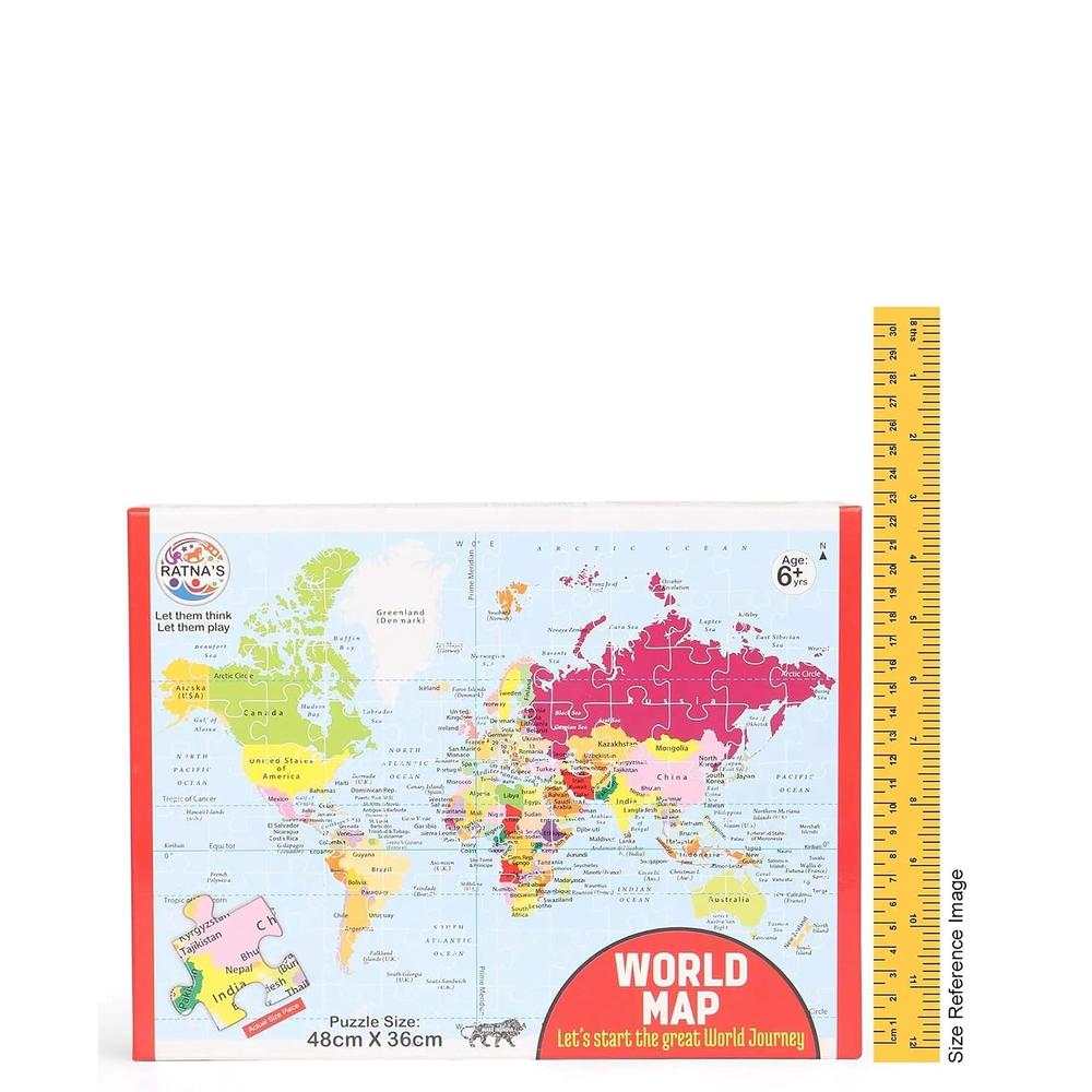 Ratna's World Map Jigsaw Puzzle – Match & Learn I 108 Pieces