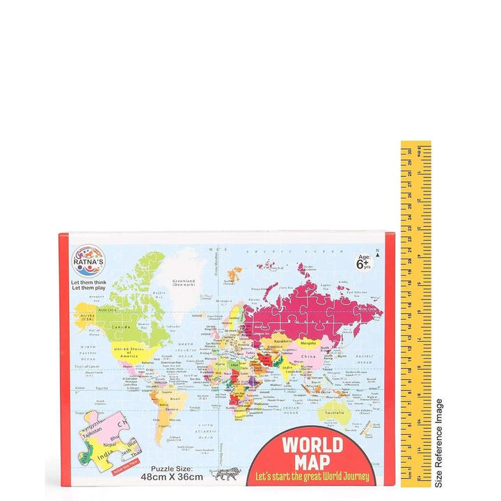 Ratna's World Map Jigsaw Puzzle – Match & Learn I 108 Pieces