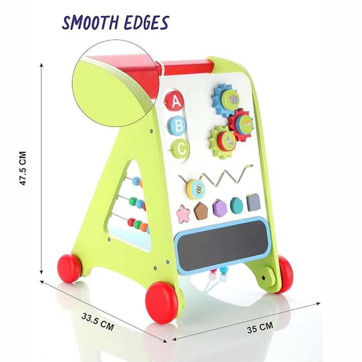 Chanak Wooden Activity Baby Walker for Kids | 6 Activity Games,  Non-Toxic & Safe