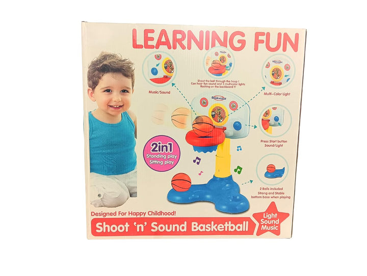 Learning Fun 2 in 1 Shoot 'n' Sound Basketball Hoop Set with Lights & Sound for Kids