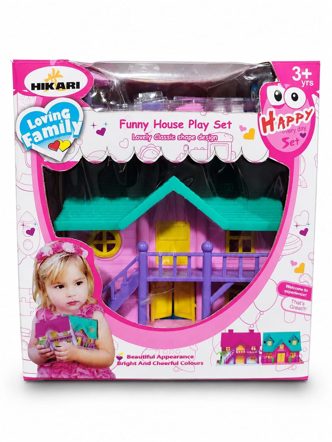 Lovely Funny Doll House Play Set with Furniture - Small (3-7 Years)