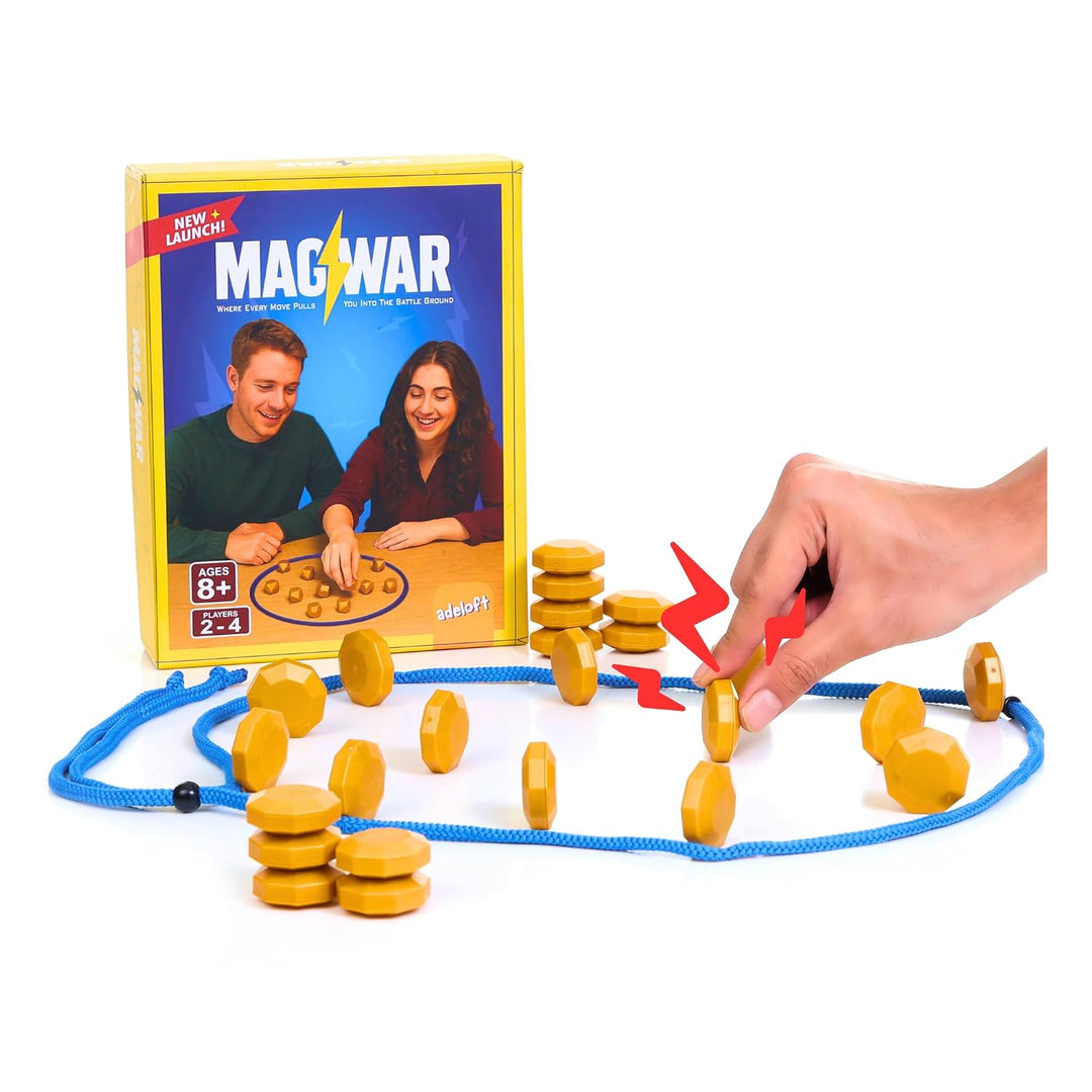 Adeloft Magwar Magnetic Board Game | Strategy Game | Family Game for Kids & Adults | 2-4 Players