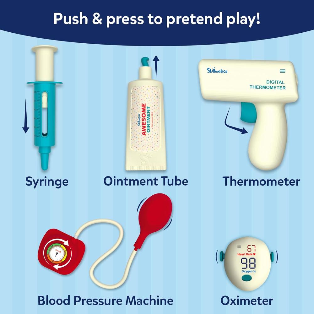 Skillmatics Doctor Set for Kids – 35+ Pieces Interactive Pretend Play Kit