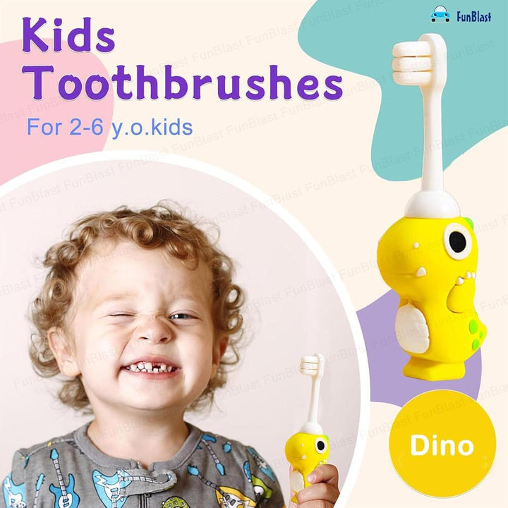FunBlast Kids Toothbrush | Animal Design with Extra-Soft Microfiber Bristles