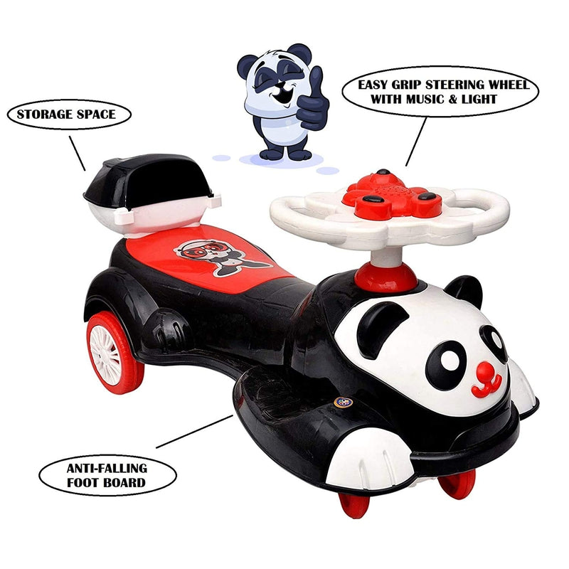 Manual Push Big Panda Ride-On Twist Magic Car | Music & Lights (1-3 Years)