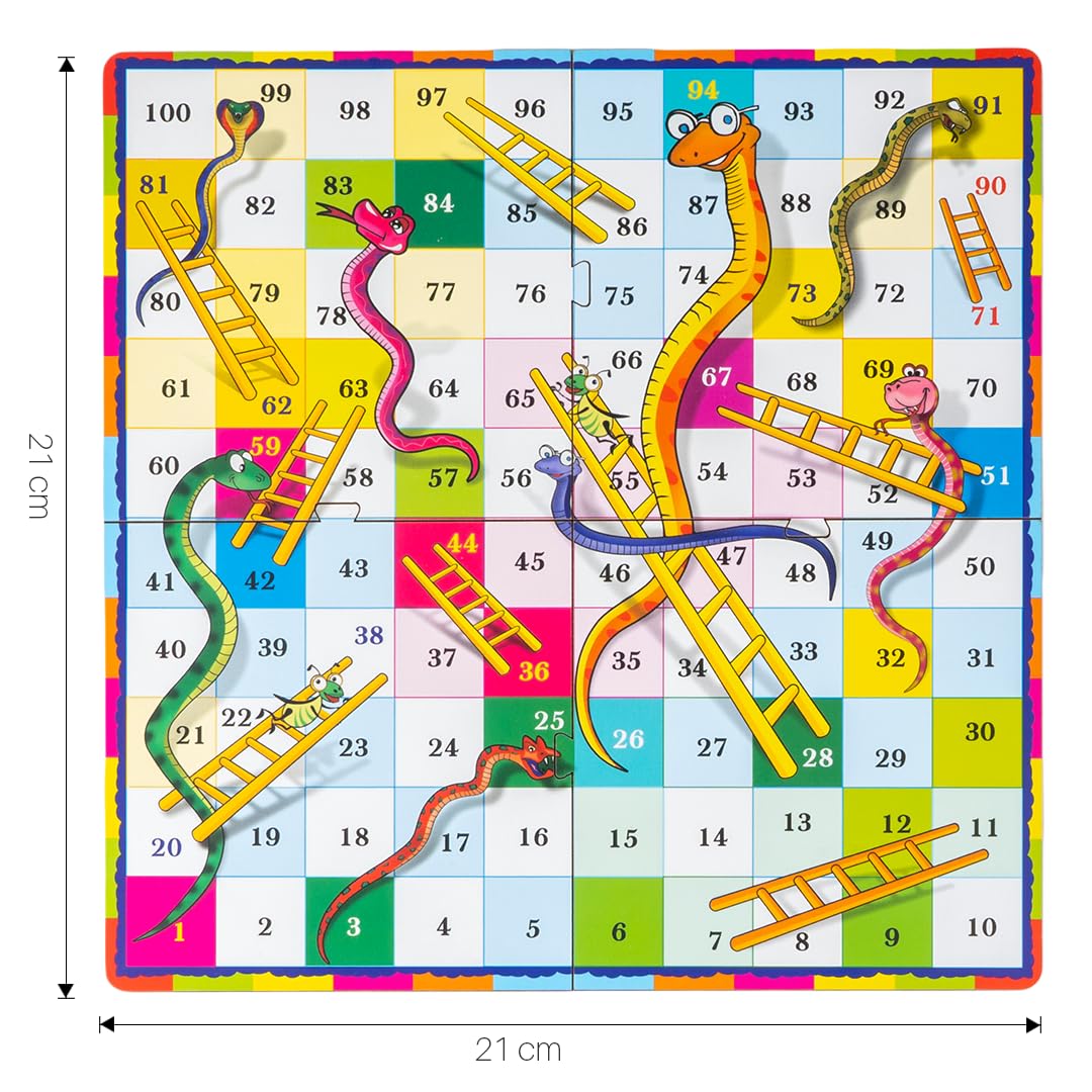 Ratna's Pocket Snakes & Ladders Travel Board Game I Portable Family Game