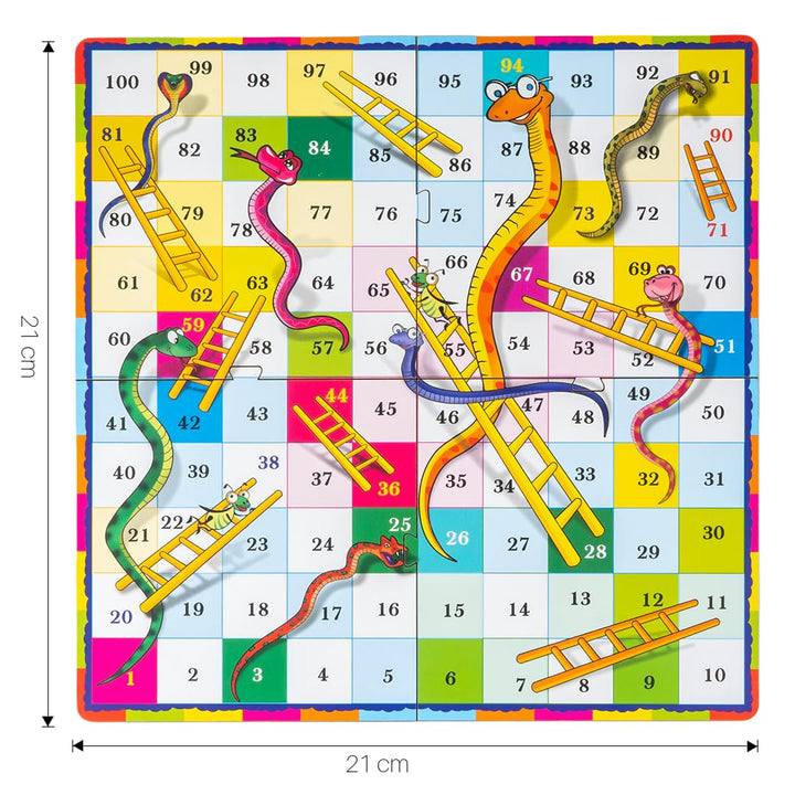 Ratna's Pocket Snakes & Ladders Travel Board Game I Portable Family Game