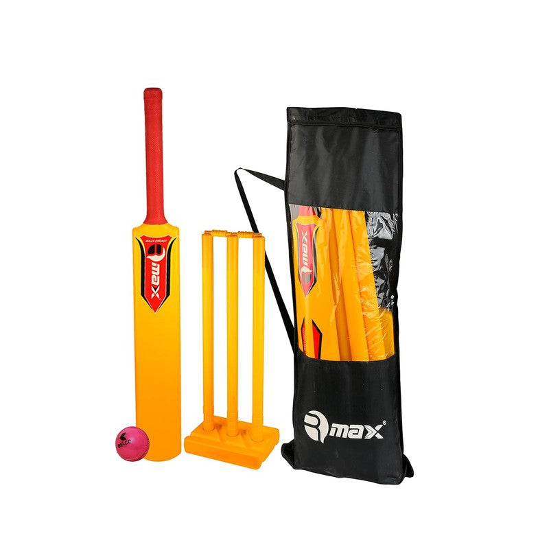 Rmax Cricket Stumps Set (3 Wickets, 1 Base, 2 Bails) | (10-12 Years)