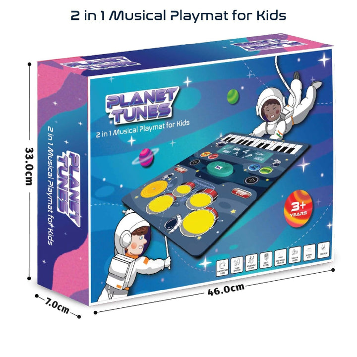 Planet Tunes 2 in 1 Musical Playmat with 8 Instrument Melodies & 24 Piano Keys (9 Months-3 Years)