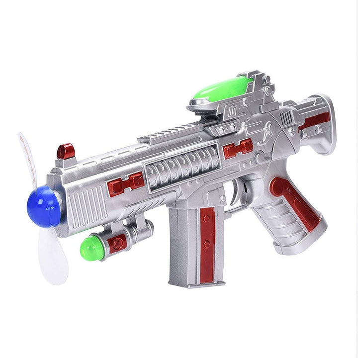 Space Gun Toy with Sound & LED Matrix Flashing Rotating Blades