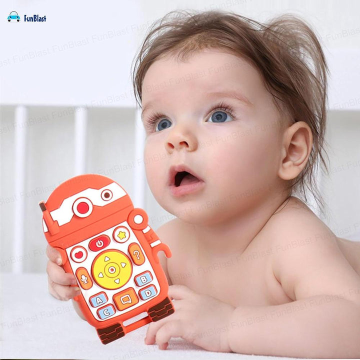 FunBlast Silicone Baby Teether | Robot & Rocket Teething Toys for Babies | Pack of 2 | Assorted Colour