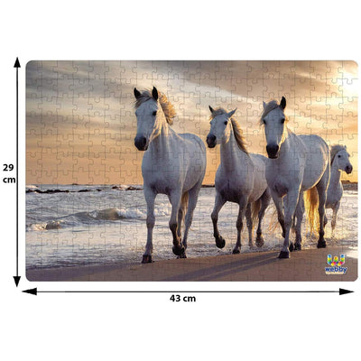 Beautiful White Horses Carboard Jigsaw Puzzle Set - 252 Pieces (6-8 Years)