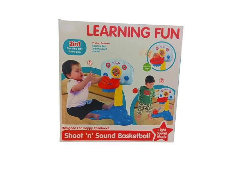 Learning Fun 2 in 1 Shoot 'n' Sound Basketball Hoop Set with Lights & Sound for Kids