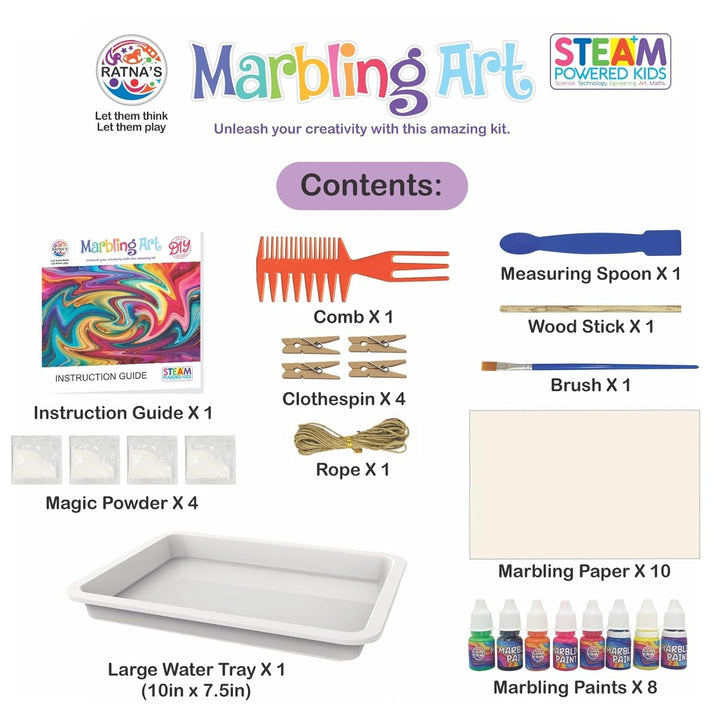 Ratna's Marbling Art & Craft Magic Paint Kit – Water Marbling | DIY Activity