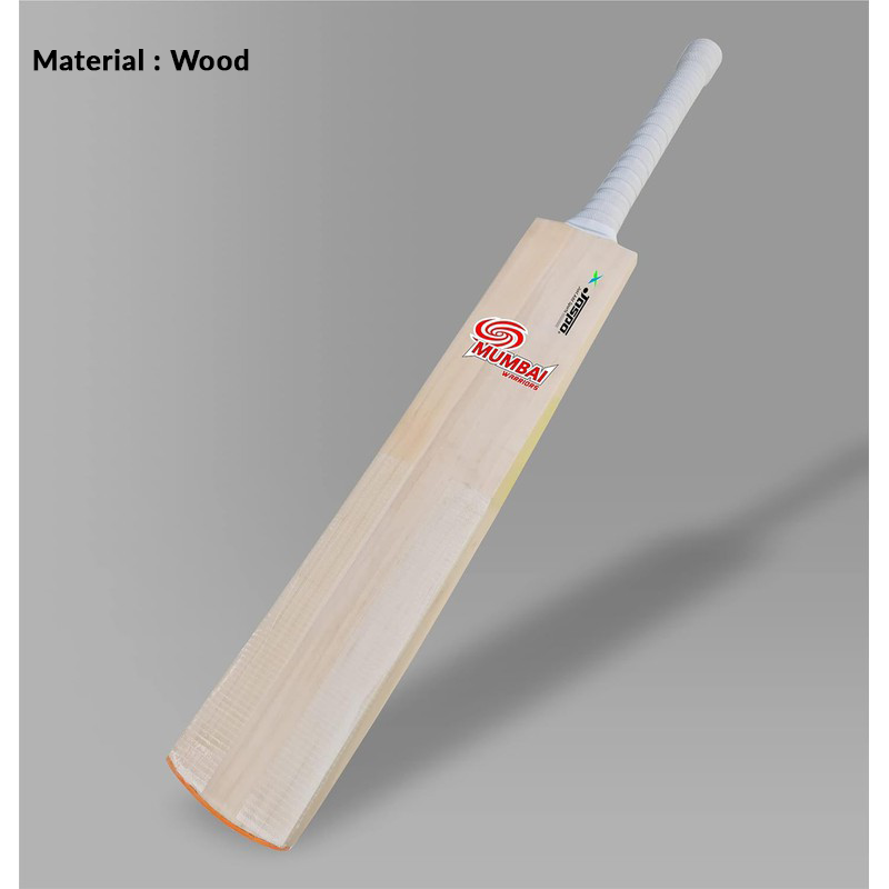 Jaspo Mumbai Warriors Club Craze Kashmir Willow Cricket Bat (Wood) | Full Size - Grade 1 with Singapore Cane Short Handle | 12+ Years