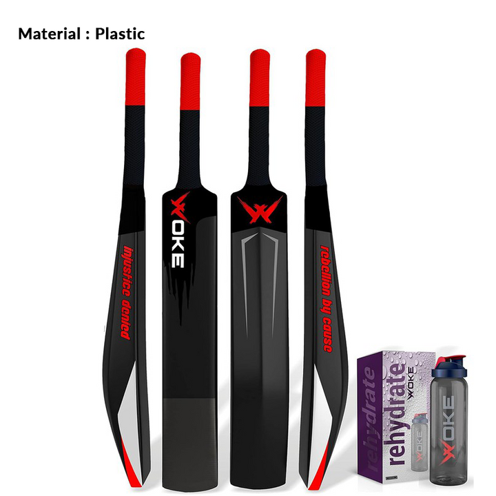 Stalwart Heavy Duty Plastic Premium  Cricket Bat Full Size with Sipper (Plastic) | 15+ Years