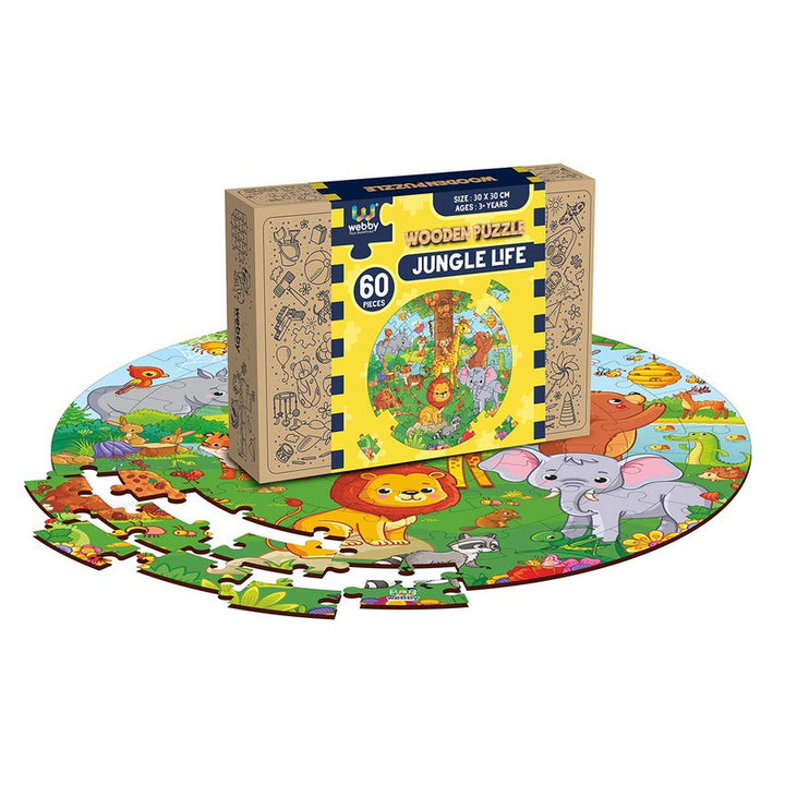 Wooden Jungle Jigsaw Puzzle, 60 Pcs