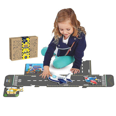 Airport Wooden Jigsaw Puzzle Toy, 12 Pcs