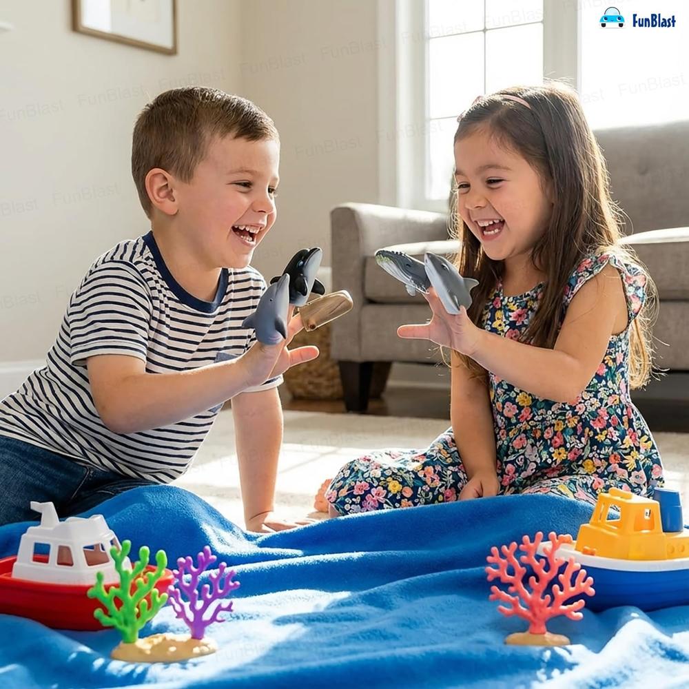 FunBlast Ocean Animals Finger Puppets | Storytelling Toys for Kids & Toddlers | Pack of 5