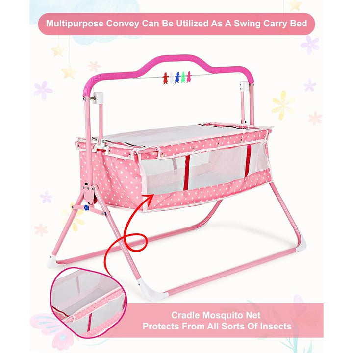 Sweetie Pie Baby Crib Bassinet Cot Swing Cradle (0-6 Months) | Capacity-12 Kg