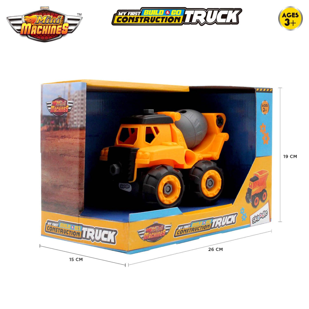 Scoodle Mini Machines My First Build & Go - Construction Truck Toy | Pull Back Vehicle for Kids