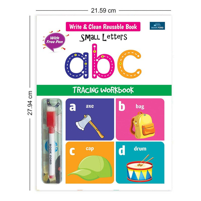 Write and Clean Reusable Book - Small Letter ABC Tracing Workbook for Kids - Fun and Educational Tracing Activities