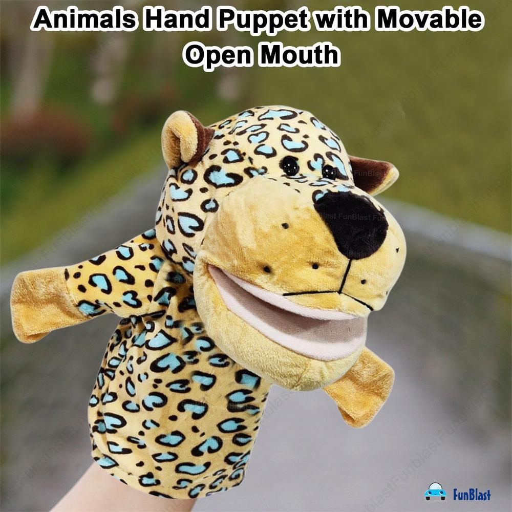 FunBlast Leopard Hand Puppet for Kids | Animal Puppet with Movable Mouth for Storytelling & Role Play