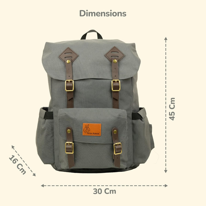 R for Rabbit Sportz Premium 900D Diaper Bag with Insulated Pockets | Upto 22 Liters - Graphite Grey