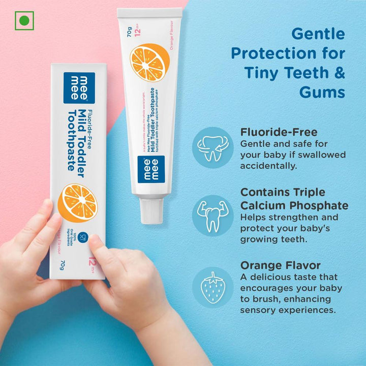 Mee Mee Mild Toddler Toothpaste - 70g | Orange Flavour