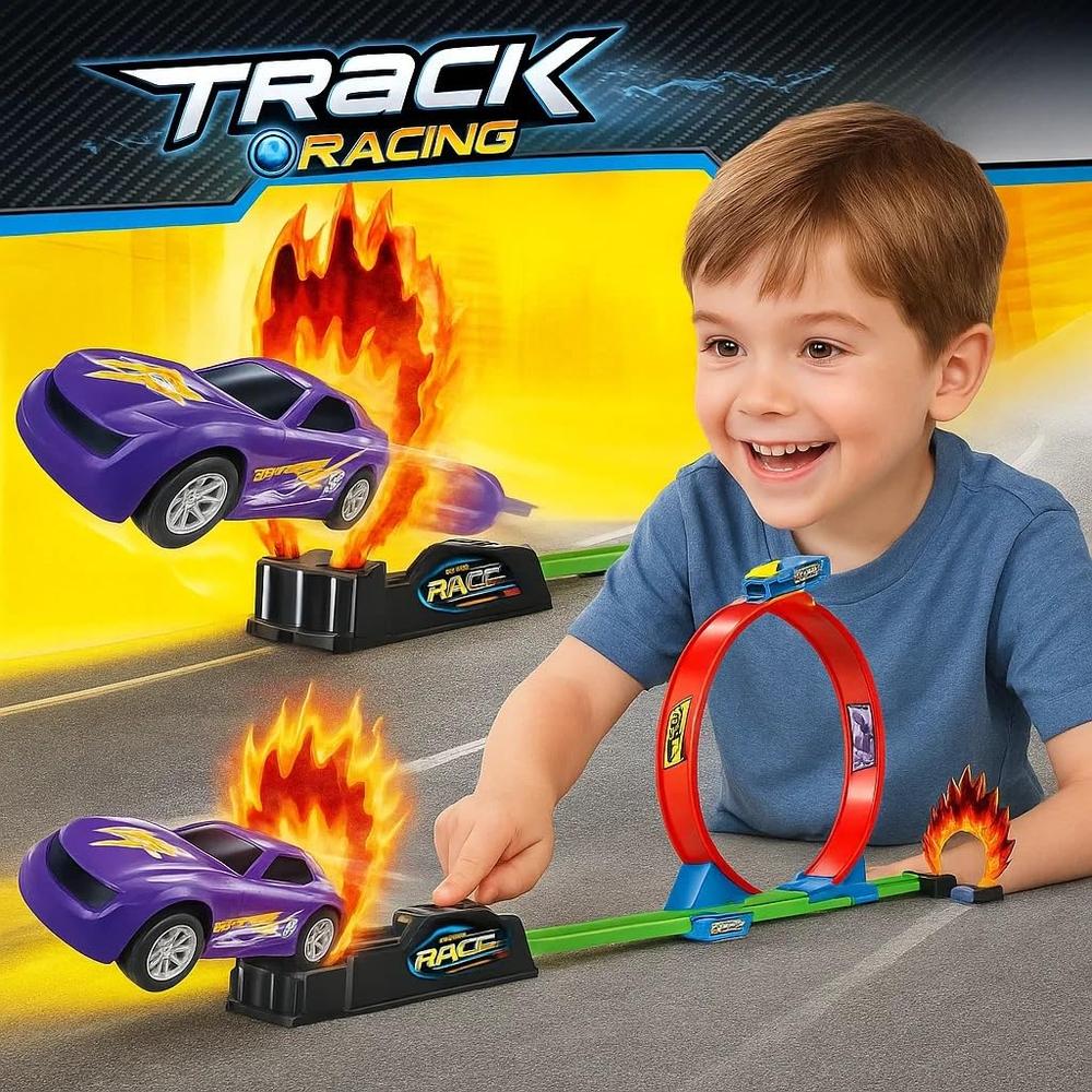 ToyBoi Max Racing Track for Kids – 360° Single Loop Stunt Track