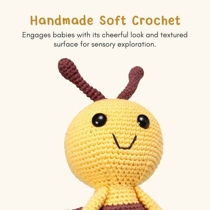 Little Ginnie Honey Bee Crochet Soft Toy - Handmade Soft Doll
