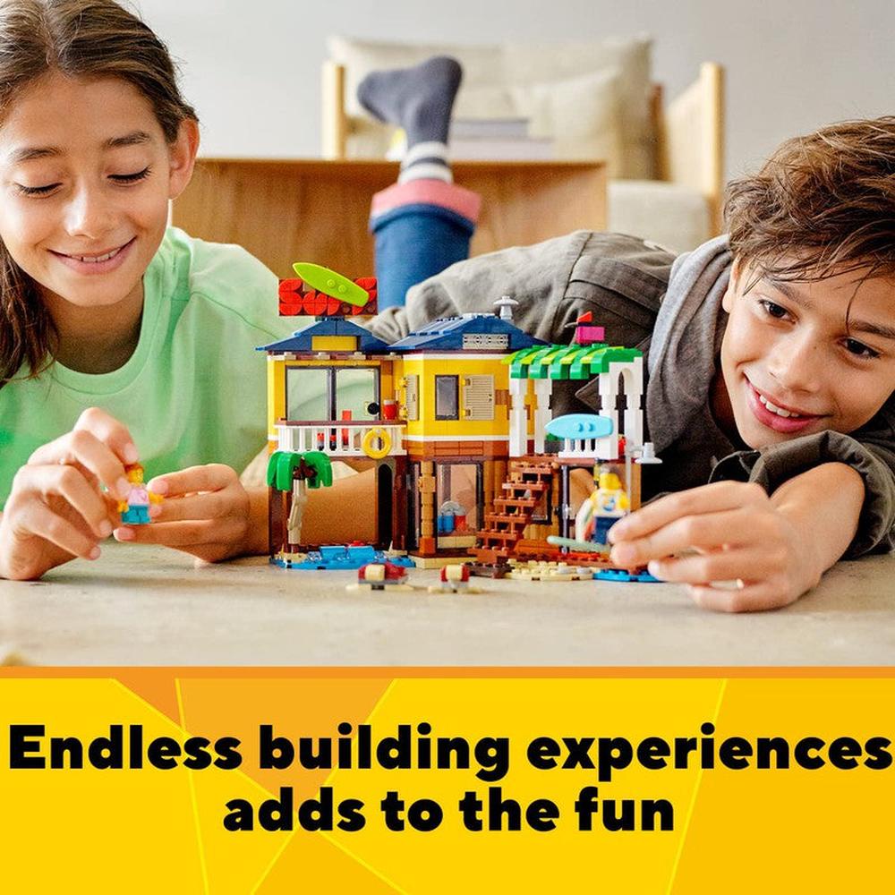 3 in 1 Lego Surfer Beach House Construction Set - 564 Pieces | 31118 (8-12 Years)