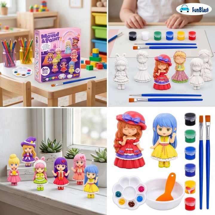 FunBlast DIY Mould & Paint Craft Kit | Paint Your Own Plaster Figurine Art Set
