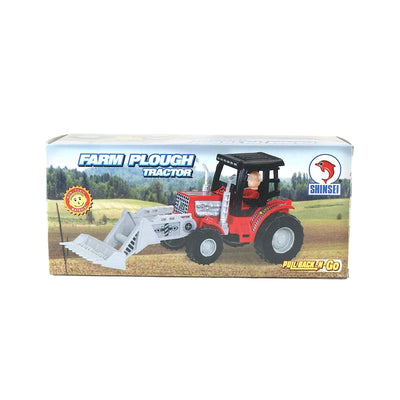 Farm Plough Tractor Maintenance Free Pullback Spring Action Race Toy