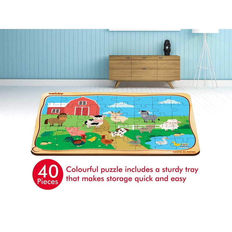 Farm House Wooden Jigsaw Puzzle, 40pcs