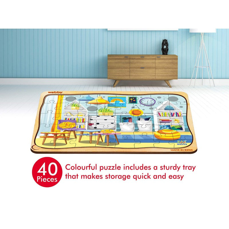 Kids Room Wooden Jigsaw Puzzle, 40pcs