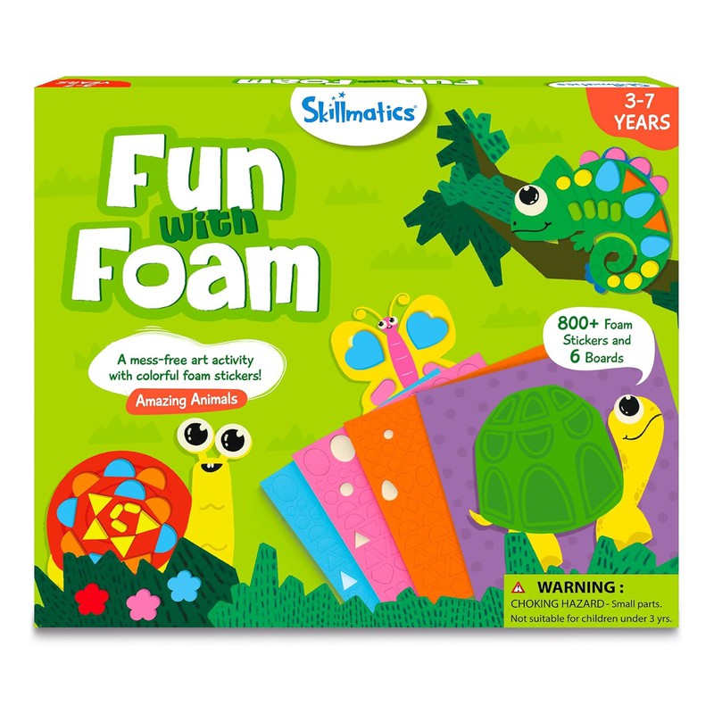 Fun With Foam Animals Art Activity with Colorful Foam Stickers