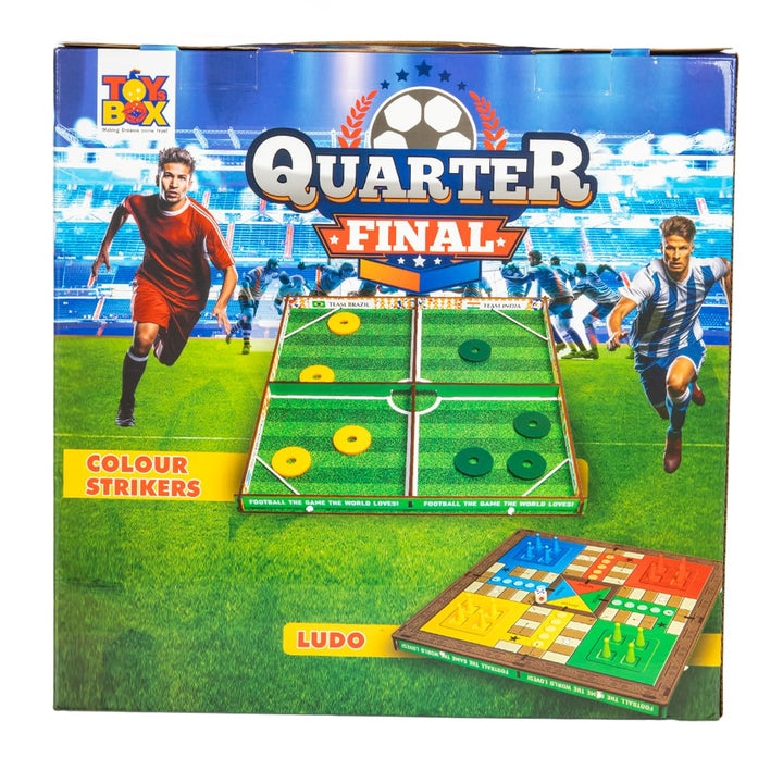 Toy Box by Ratna Quarter Final | 3-in-1 Game Set | Football, Colour Strikers & Ludo