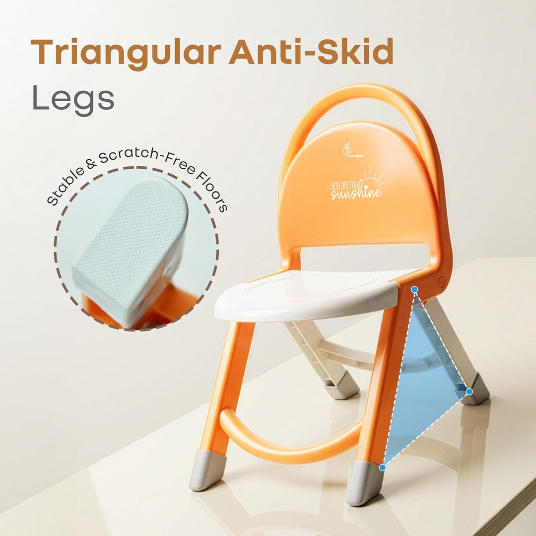 R for Rabbit Jelly Bean Zippy Foldable Kids Chair  - Orange White