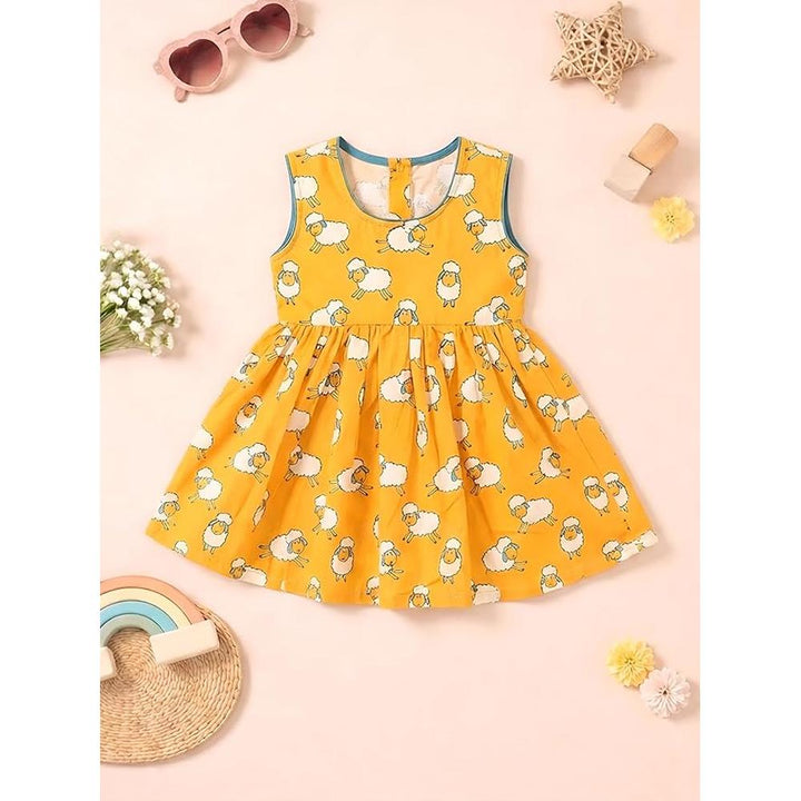 Little Ginnie Cotton Frock for Girls - Yellow