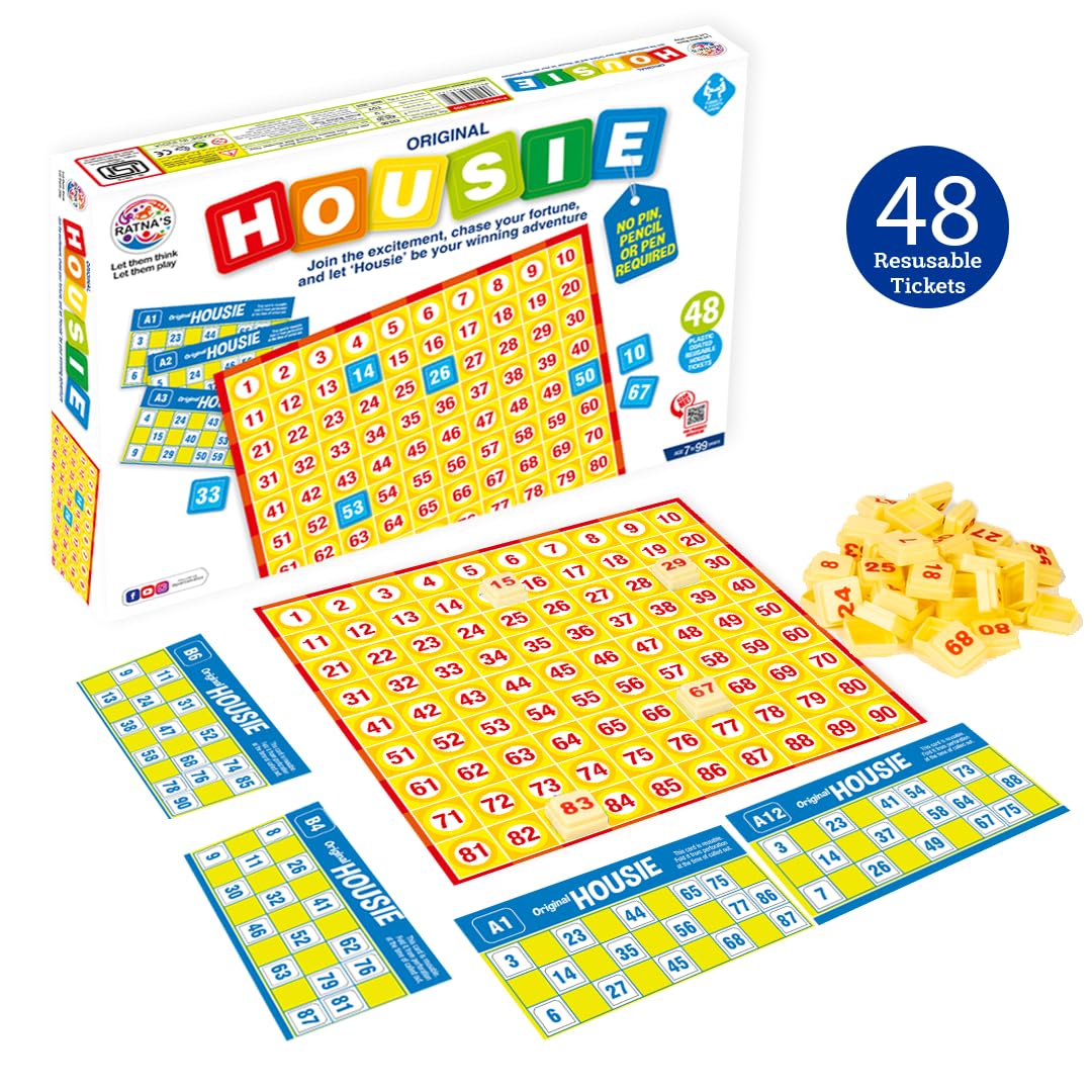 Ratna's Original Housie Board Game Set | Tambola Party Game | 48 Cards